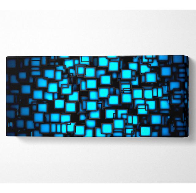 Neon Squares - Wrapped Canvas Art Prints Ivy Bronx Size: 50.8cm H x 121.9cm W x 10cm D on Productcaster.