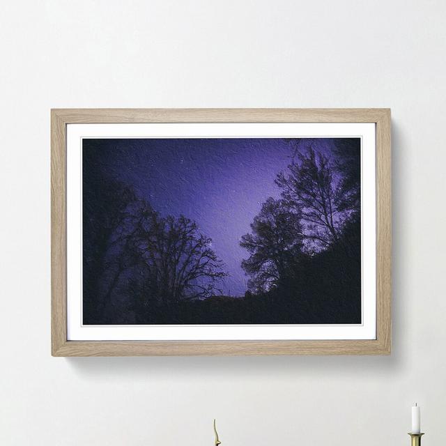 Purple Stars - Picture Frame Painting Print East Urban Home Frame Option: Oak Framed, Size: 36cm H x 48cm W x 2cm D on Productcaster.