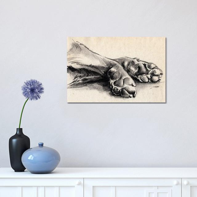 Charcoal Paws II by Jennifer Paxton Parker - Wrapped Canvas Painting ClassicLiving Size: 30.48cm H x 45.72cm W x 1.905cm D on Productcaster.