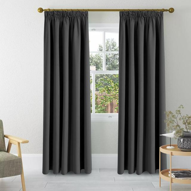 Ikponmwosa Polyester Room Darkening Pencil Pleat Curtain Pair 17 Stories Panel Size: 117 W x 137 D cm on Productcaster.