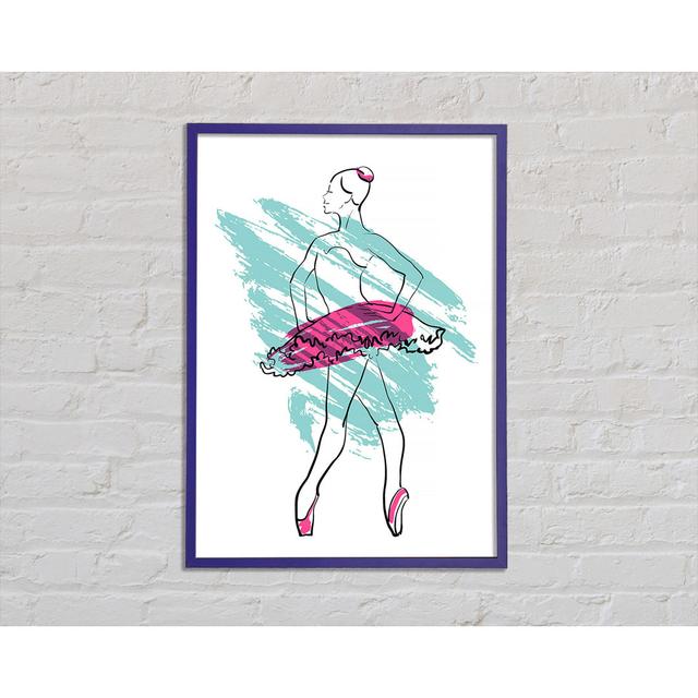 Blue Pink Ballerina 1 - Single Picture Frame Art Prints Mercer41 Size: 29.7cm H x 21cm W x 2cm D on Productcaster.