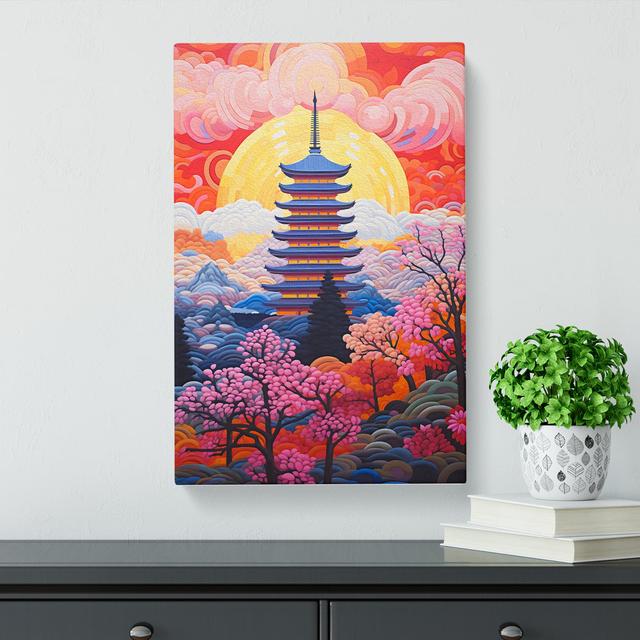 Pagoda Colour Field - Print Marlow Home Co. Size: 50cm H x 35cm W x 3cm D on Productcaster.