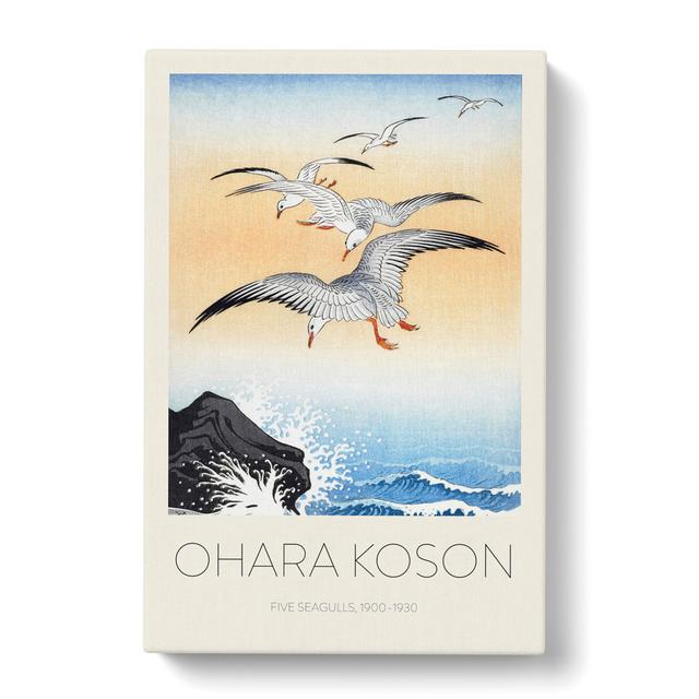 Seagulls Above the Sea Print by Ohara Koson - Wrapped Canvas Painting East Urban Home Size: 60cm H x 40cm W x 3cm D on Productcaster.