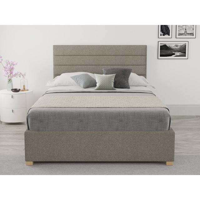 Tyson Upholstered Ottoman Bed Hykkon Size: Kingsize (5'), Colour: Grey on Productcaster.