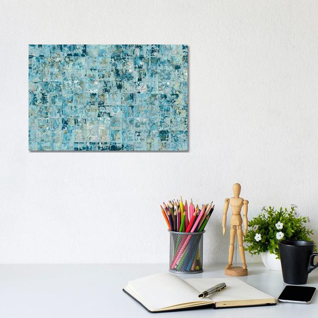 Blue Tiles by Blakely Bering - Wrapped Canvas Gallery-Wrapped Canvas Giclée Borough Wharf Size: 20.32cm H x 30.48cm W x 1.91cm D on Productcaster.