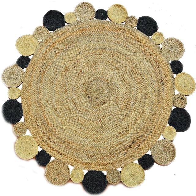 Round Roberta Hand Woven 120 X 120cm Beige Area Rug Bakero on Productcaster.