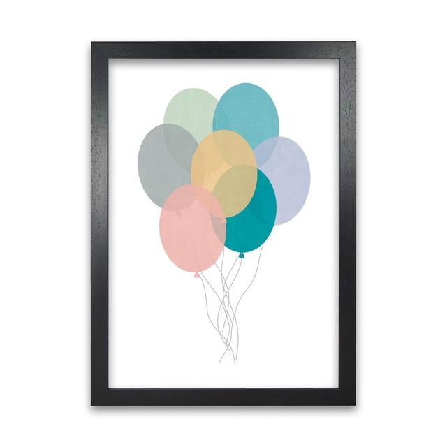 Nursery Collection Balloons - Print Norden Home Frame Option: Black Frame, Size: 84cm H x 59cm W x 3cm D on Productcaster.