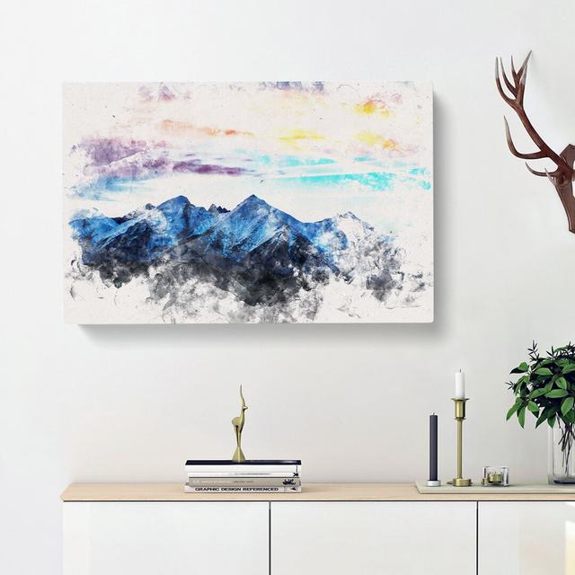 Mountains in Poland Watercolour - Wrapped Canvas Graphic Art Print East Urban Home Size: 40cm H x 60cm W x 3cm D on Productcaster.