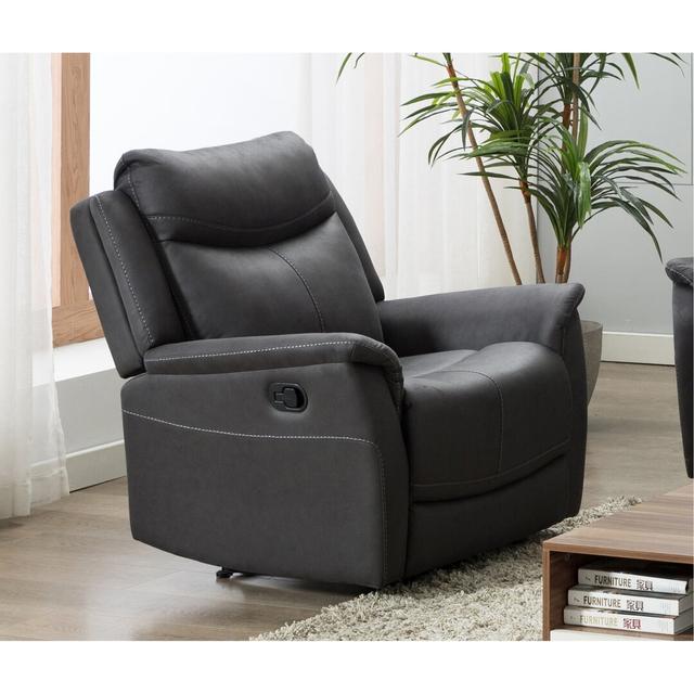 Windle Upholstered Recliner Latitude Run Upholstery Colour: Dark Grey on Productcaster.