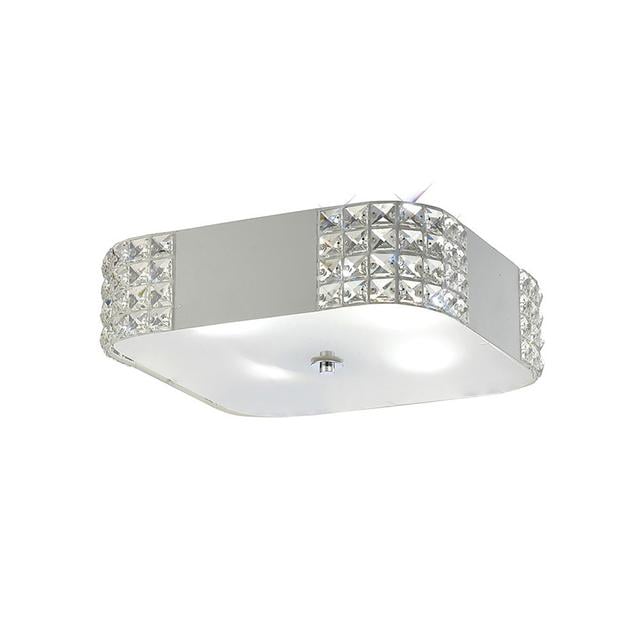 4-Light Rectangle Flush Mount in White with Frosted White Shade by Canora Grey on Productcaster.