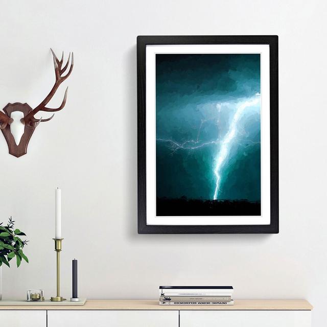 Lightning Storm Abstract Art - Picture Frame Graphic Art Print East Urban Home Frame Option: Black Framed, Size: 48cm H x 36cm W x 2cm D on Productcaster.