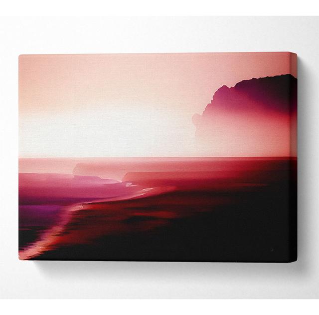 Pink Ocean Paradise - Wrapped Canvas Art Prints House of Hampton Size: 101.6cm H x 142.2cm W x 10cm D on Productcaster.