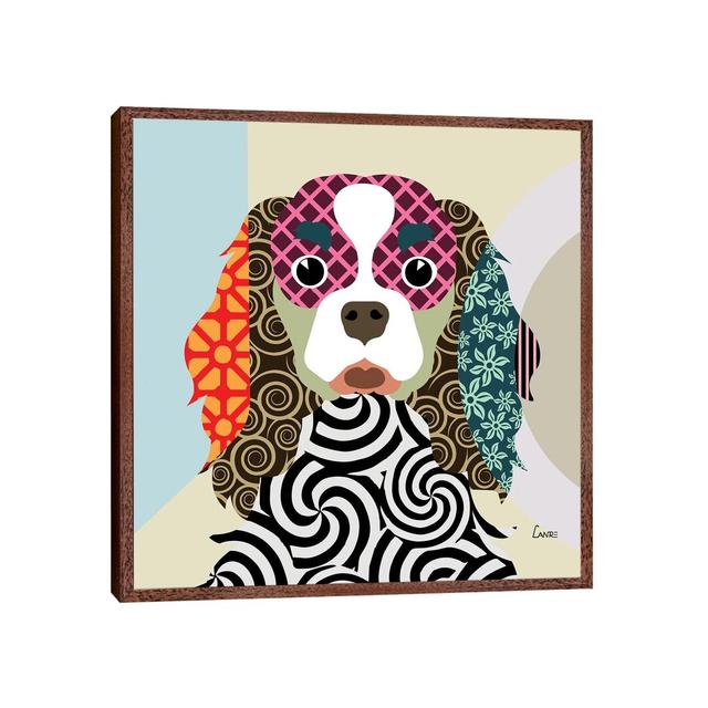 Cavalier King Charles Spaniel - Painting Print on Canvas Ebern Designs Size: 45.72cm H x 45.72cm W x 3.81cm D, Format: Classic Brown Wood Framed on Productcaster.