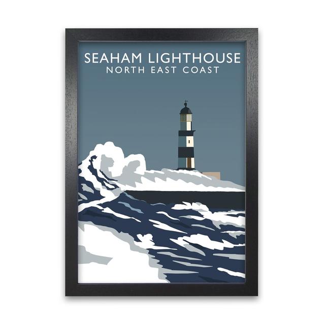 Seaham Lighthouse North East Coast by Richard O'Neill - Picture Frame Graphic Art Print on Paper 17 Stories Frame Option: Black, Size: 84.1 cm H x 59. on Productcaster.