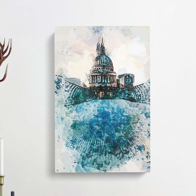 St. Pauls Cathedral In London Abstract Art - Wrapped Canvas Painting East Urban Home Size: 91cm H x 60cm W x 3cm D on Productcaster.