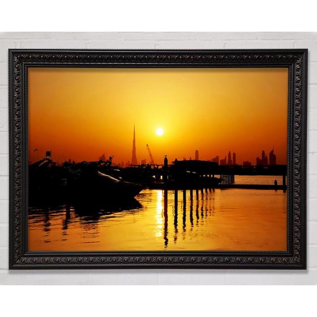 The Harbour At Sunrise - Single Picture Frame Art Prints Bright Star Size: 84.1cm H x 118.9cm W on Productcaster.