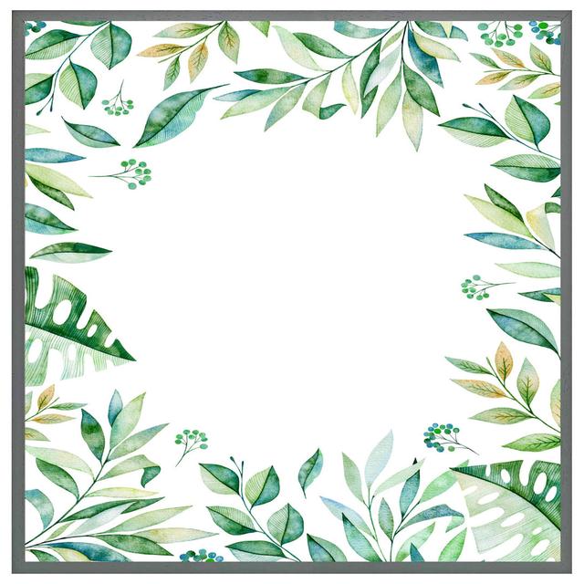 Stansky Light Botanical Leaves - Print ClassicLiving Size: 31cm H x 31cm W x 4cm D, Format: Grey Framed on Productcaster.