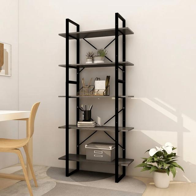 Hars 175Cm H Metal Etagere Bookcase 17 Stories Colour: Grey, Size: 175cm H x 80cm W x 30cm D on Productcaster.