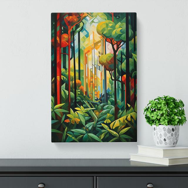 Rain Forest Cubism No.2 - Single Picture Frame Print Alpen Home Size: 60cm H x 40cm W x 3cm D on Productcaster.