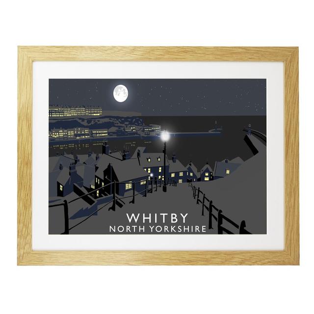 Whitby Night by Richard O'Neil - Picture Frame Graphic Art Print on Paper East Urban Home Format: Oak Wood Frame, Size: 33.5 cm H x 43.5 cm W x 2.2 cm on Productcaster.