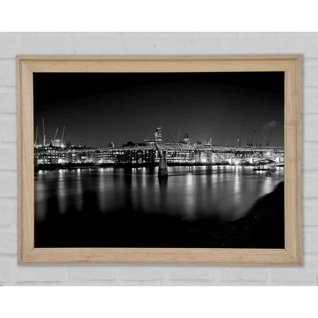 London Thames Black And White Nights - Print Brayden Studio Size: 84.1cm H x 118.9cm W x 1.5cm D on Productcaster.