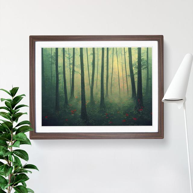 A Statuesque Forest - Picture Frame Graphic Art Alpen Home Size: 25cm H x 34cm W x 2cm D, Frame Colour: Walnut Framed on Productcaster.