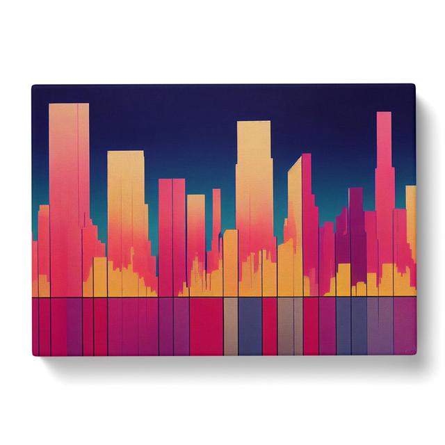 Snazzy Abstract City Skyline - Wrapped Canvas Print Latitude Run Size: 35cm H x 50cm W x 3cm D on Productcaster.