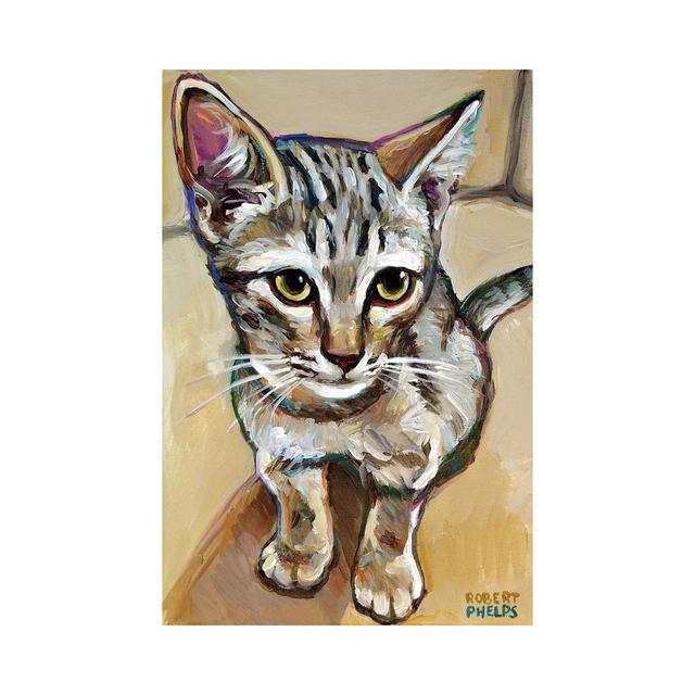 Leaf the Kitten by Robert Phelps - Wrapped Canvas Graphic Art ClassicLiving Size: 66.04cm H x 45.72cm W x 3.81cm D on Productcaster.