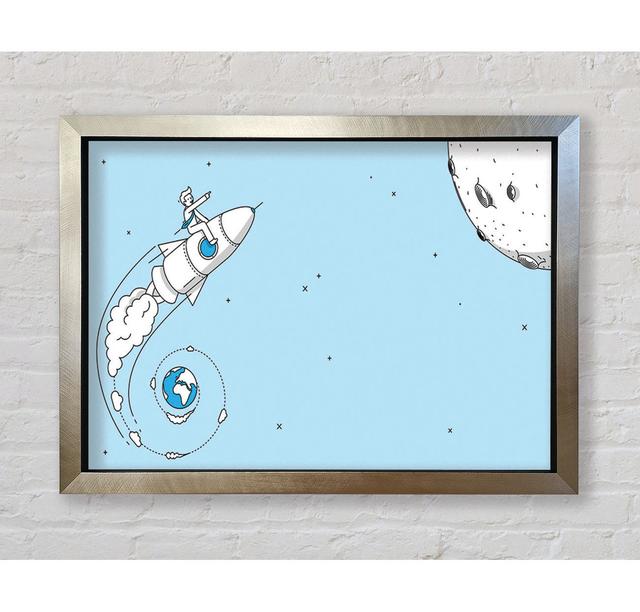 Rocket Ship To The Moon Space - Single Picture Frame Art Prints Bright Star Size: 42cm H x 59.7cm W x 3.4cm D on Productcaster.