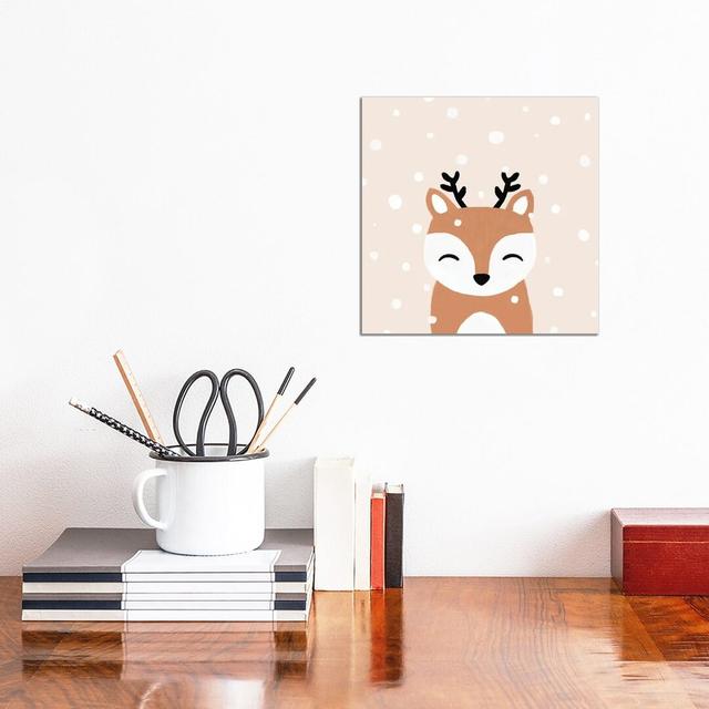 Snow & Deer by Orara Studio - Wrapped Canvas Gallery-Wrapped Canvas Giclée The Seasonal Aisle Size: 30.48cm H x 30.48cm W x 1.9cm D on Productcaster.