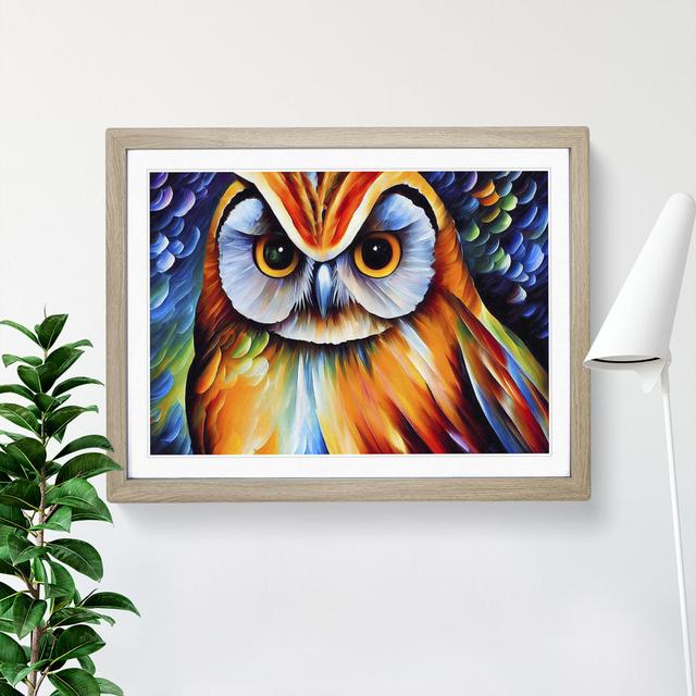 Owl Painting Vol.2 Abstract - Picture Frame Graphic Art Alpen Home Size: 25cm H x 34cm W, Frame Colour: Grey on Productcaster.