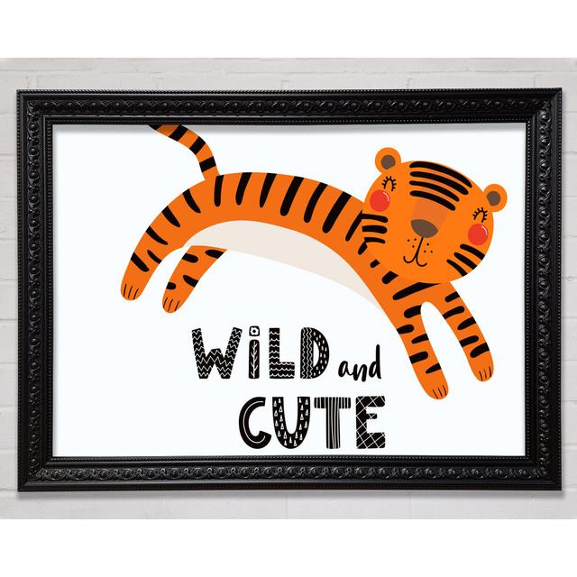 Wild And Cute Tiger - Single Picture Frame Art Prints Zoomie Kids Size: 59.7cm H x 84.1cm W x 3cm D on Productcaster.