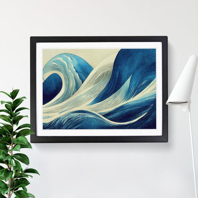 Surrealistic Ocean Wave Vol.2 Abstract House of Hampton Frame Colour: Black, Size: 34cm H x 46cm W x 2cm D on Productcaster.