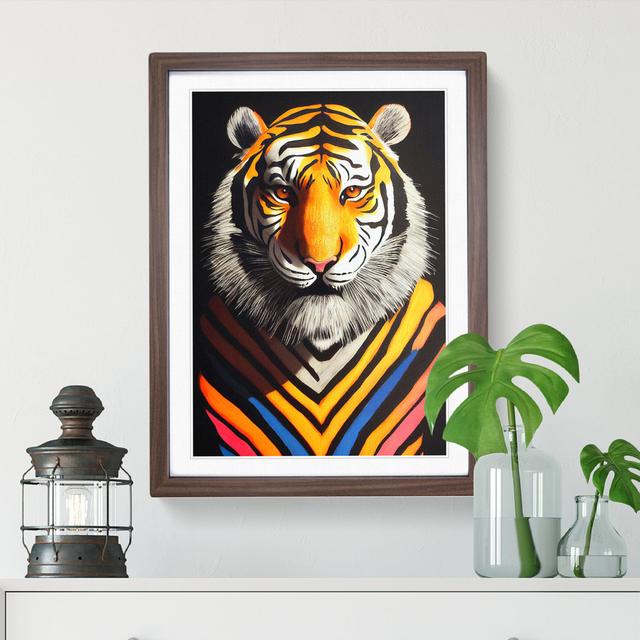 Tiger Stripes - Picture Frame Painting Latitude Vive Size: 46cm H x 34cm W x 2cm D, Frame Colour: Brown Framed on Productcaster.