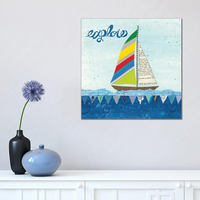 Rainbow Spinnakers IV by Courtney Prahl - Wrapped Canvas Gallery-Wrapped Canvas Giclée Longshore Tides Size: 45.72 cm H x 45.72 cm W on Productcaster.