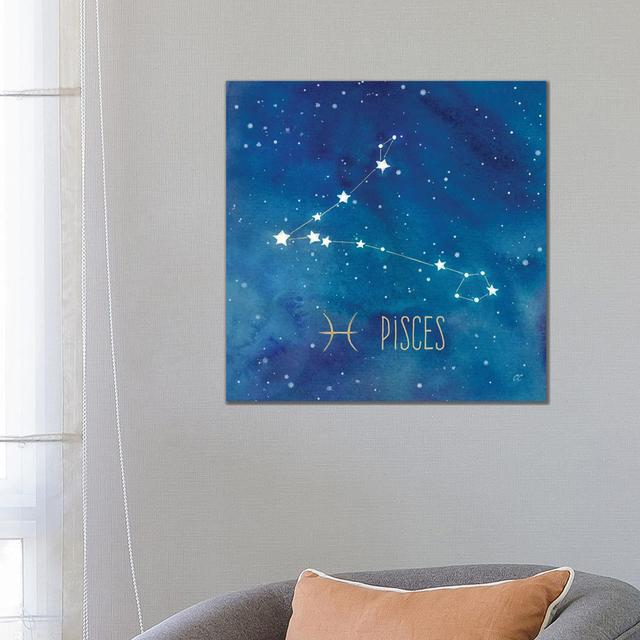 Star Sign Pisces by Cynthia Coulter - Wrapped Canvas Graphic Art Happy Larry Size: 66.04cm H x 66.04cm W on Productcaster.