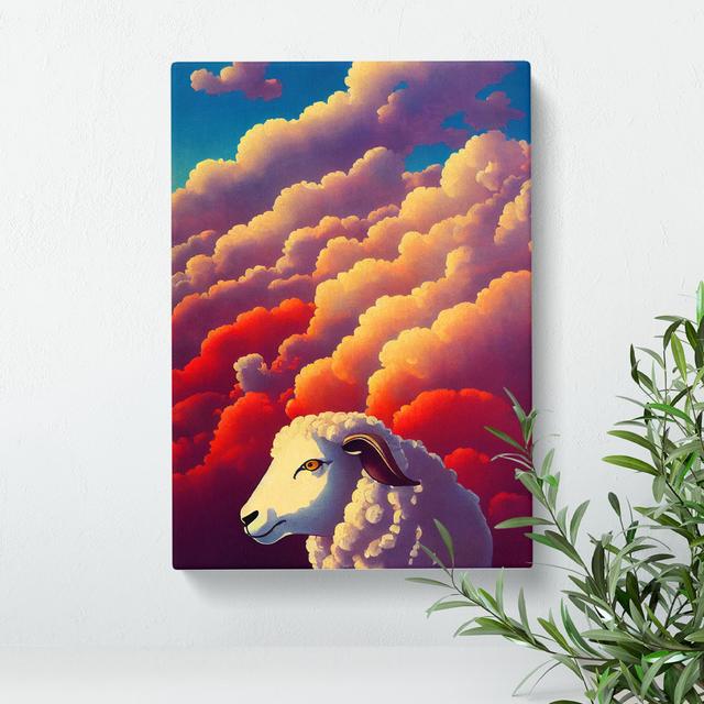 Sheep in the Clouds - Wrapped Canvas Graphic Art Brambly Cottage Size: 60cm H x 40cm W x 3cm D on Productcaster.