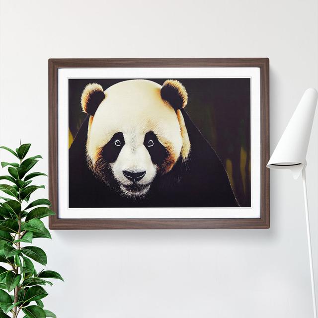 Mesmerising Panda - Picture Frame Graphic Art Alpen Home Frame Colour: Walnut Framed, Size: 25cm H x 34cm W x 2cm D on Productcaster.