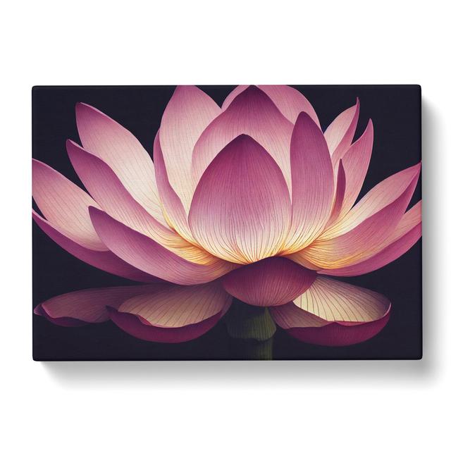 Intriguing Lotus Flower - Wrapped Canvas Graphic Art ClassicLiving Size: 40cm H x 60cm W x 3cm D on Productcaster.