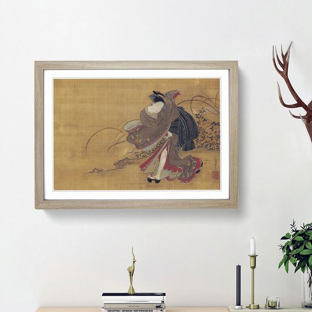 Beauty in an Autumn Field by Isoda Koryusai - Picture Frame Painting Print on Paper East Urban Home Frame Option: Oak Framed, Size: 33cm H x 45cm W x on Productcaster.