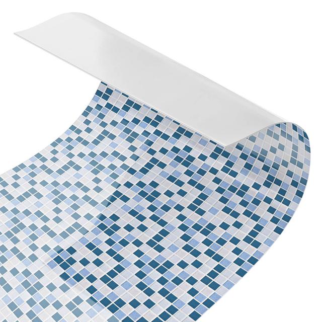 Addielynn Mosaic Tile 50 x 250cm PVC Ebern Designs Colour: Blue/White on Productcaster.