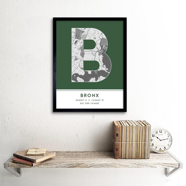 The Bronx New York United States City - Single Picture Frame Typography Wee Blue Coo on Productcaster.