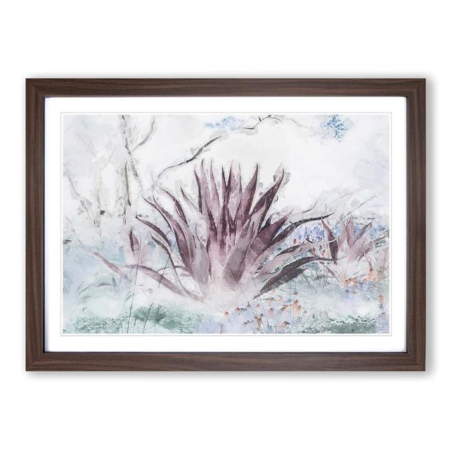 Wild Aloe Vera Succulent in Abstract - Picture Frame Graphic Art Print East Urban Home Frame Option: Walnut, Size: 40cm H x 60cm W x 2cm D on Productcaster.