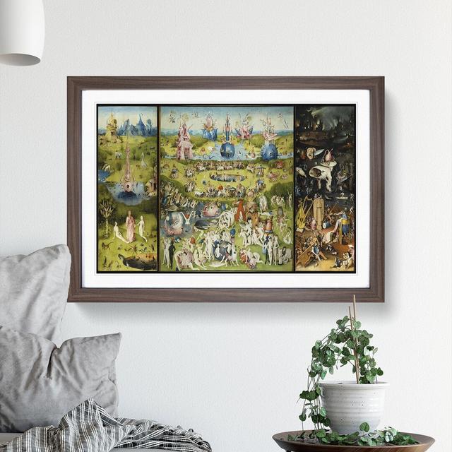 The Garden of Earthly Delights by Hieronymus Bosch - Picture Frame Painting on MDF East Urban Home Size: 27cm H x 36cm W x 2cm D, Frame Option: Walnut on Productcaster.