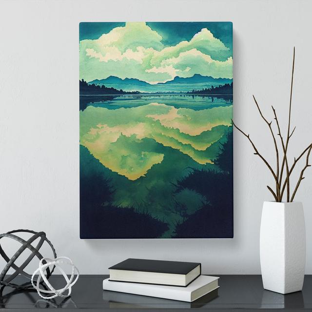 CAN-V0523-2718X Watercolour Lake Vol.5 - Wrapped Canvas Print Marlow Home Co. Size: 76cm H x 50cm W x 3cm D on Productcaster.