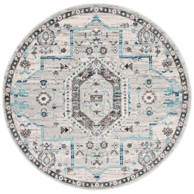 Teppich Royalston Alina in Grau Bloomsbury Market Rug Size: Rund 200 cm on Productcaster.