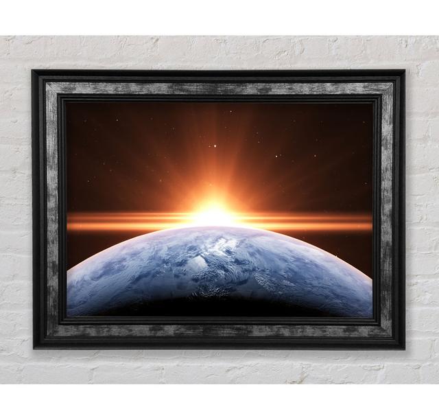 Sun Peering Over The Earth - Single Picture Frame Art Prints Bright Star Size: 84.1cm H x 142.2cm W x 8cm D on Productcaster.