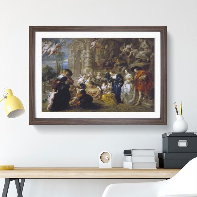 The Garden of Love by Peter Paul Rubens - Picture Frame Painting East Urban Home Frame Option: Walnut, Size: 27cm H x 36cm W x 2cm D on Productcaster.