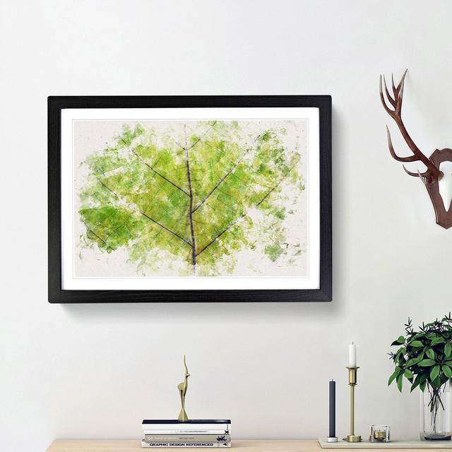 Lines of the Leaf Watercolour - Picture Frame Graphic Art Print East Urban Home Size: 62cm H x 87cm W x 2cm D, Frame Option: Black Framed on Productcaster.