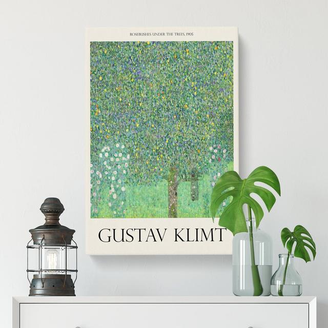 Rosebushes under the Trees by Gustav Klimt - Wrapped Canvas Painting East Urban Home Size: 60cm H x 40cm W x 3cm D on Productcaster.